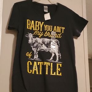 "Baby you aint my brand of cattle" cow t-shirt